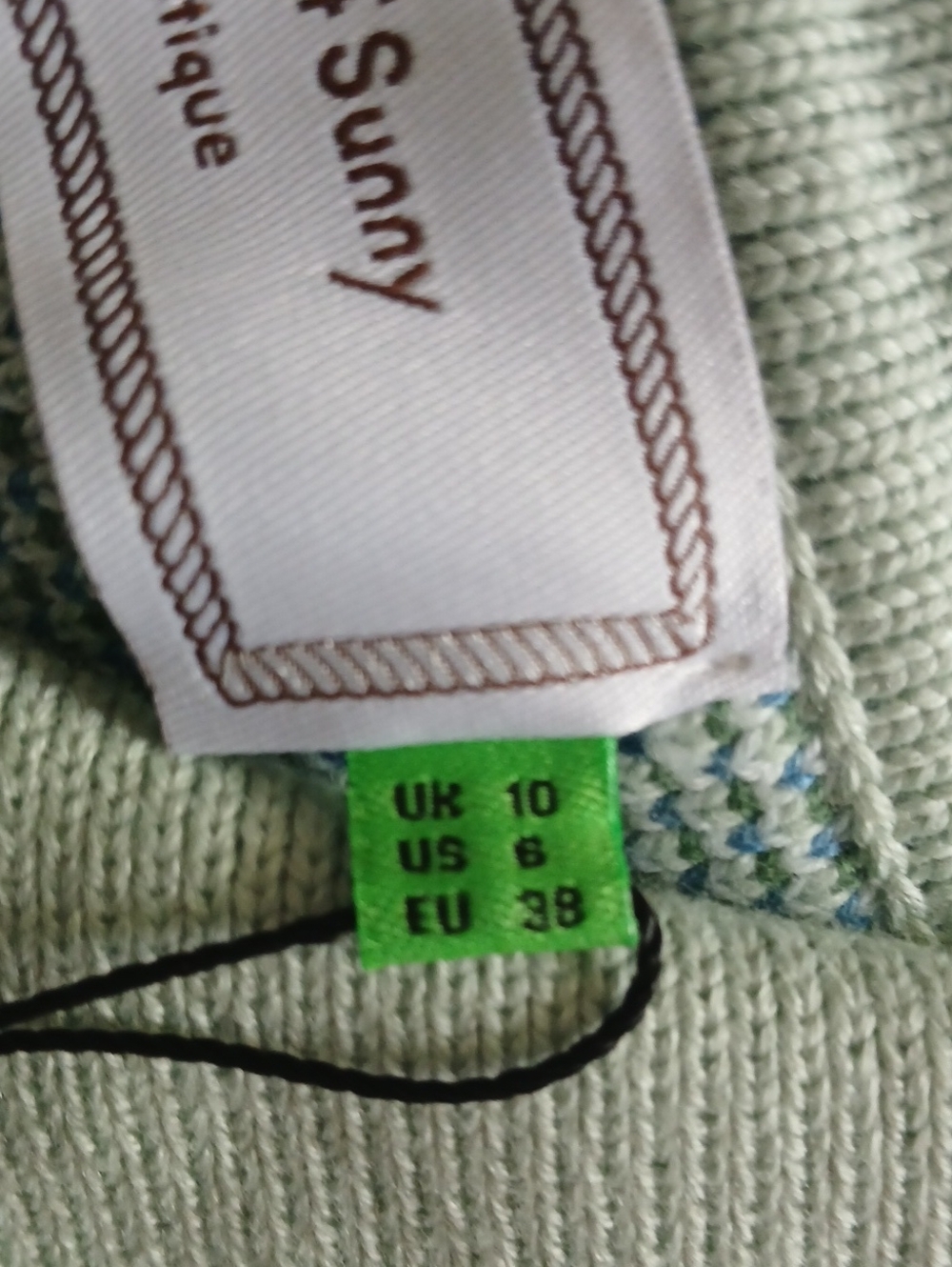 House of Sunny Pastel Mint & Teal Sailboat Knit Cardigan - Picture 7 of 8